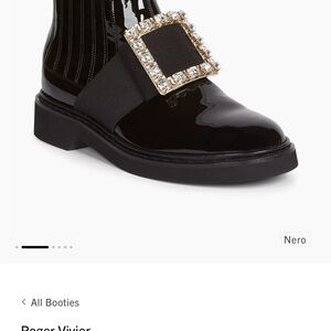 Roger Vivier Black Ankle Boots with Crystal Buckle